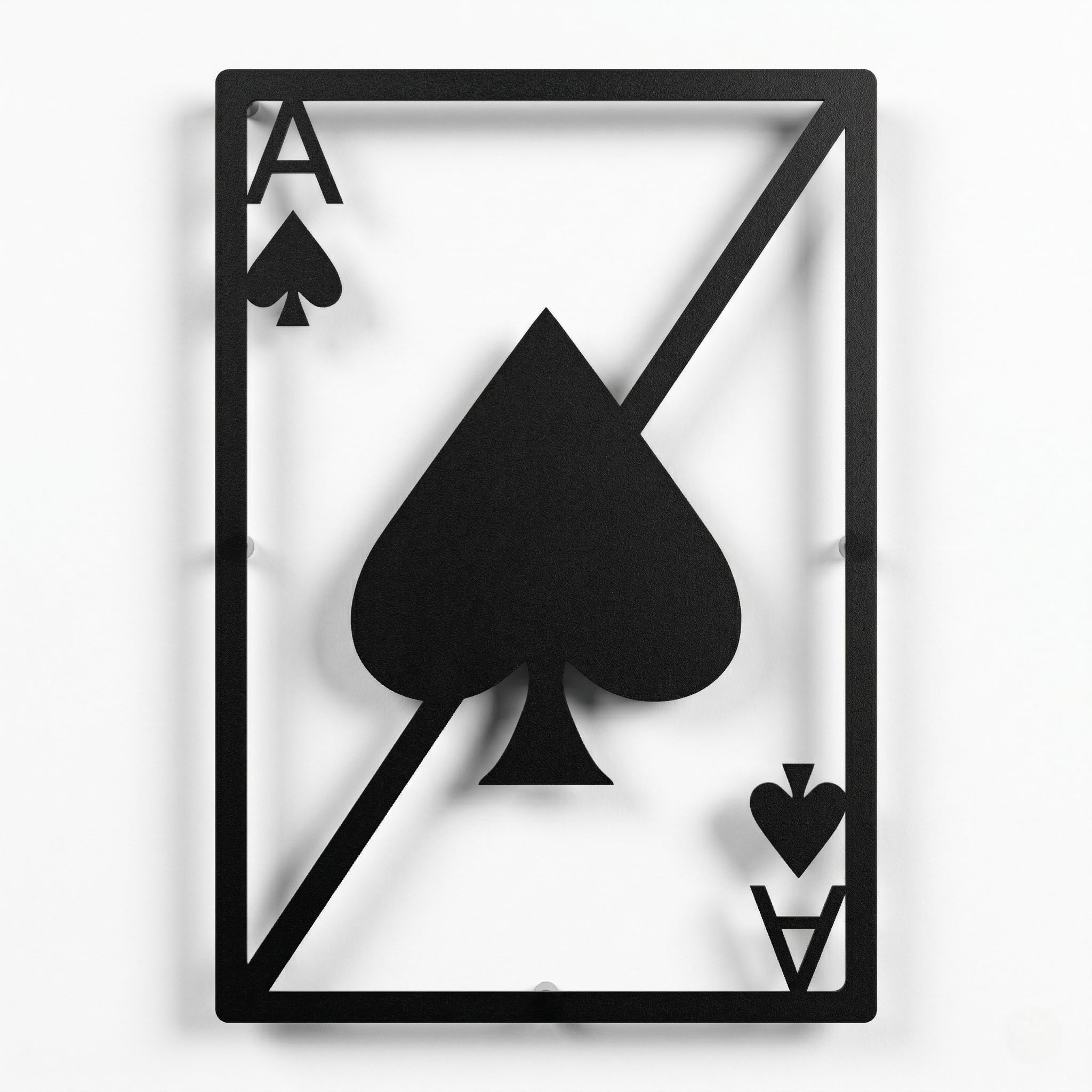 DEKADRON Metal Wall Art - Ace of Spades - 3D Wall Silhouette Metal Wall Decor Home Office Decoration Bedroom Living Room Decor Sculpture (17" W x 24" H/42x61cm)