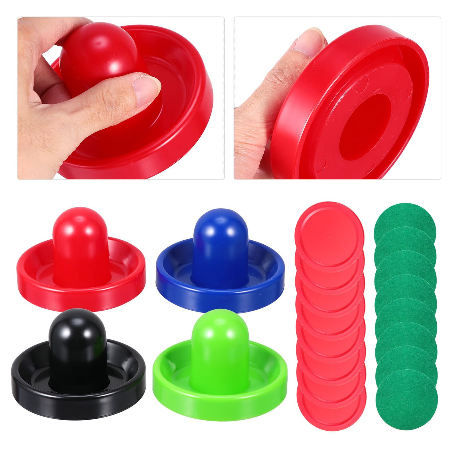 Airhockey Schieber und Kunststoff Pucks für Airhockey Tisch mit Schnellem Gleiten und Stabilem Design