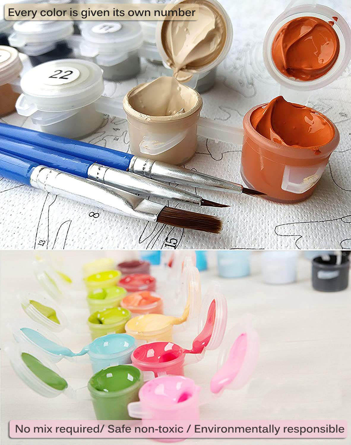 Kat verf op nummer voor volwassenen beginners, schilderen op nummer dier canvas olieverfschilderij kit voor kinderen, zonder lijst, doe-het-zelf kleur olieverfschilderij acrylverf, muurkunst