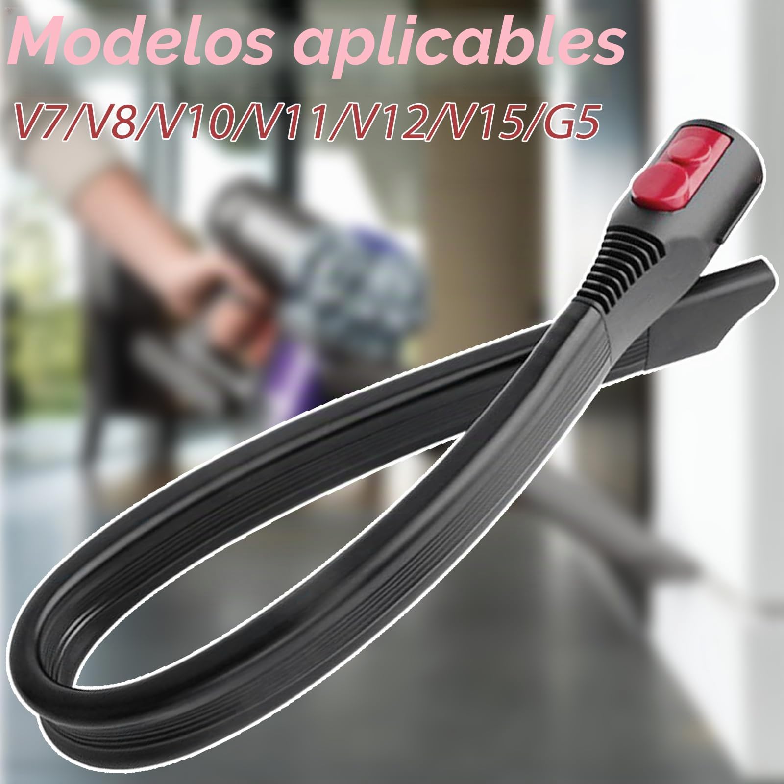 Crevice Tool Flexible para Aspiradoras Dyson V15 V12 V11 V10 V8 V7 Gen5 Plana Cepillo Boquilla de Repuesto para Dyson Aspiradora(58cm largo)