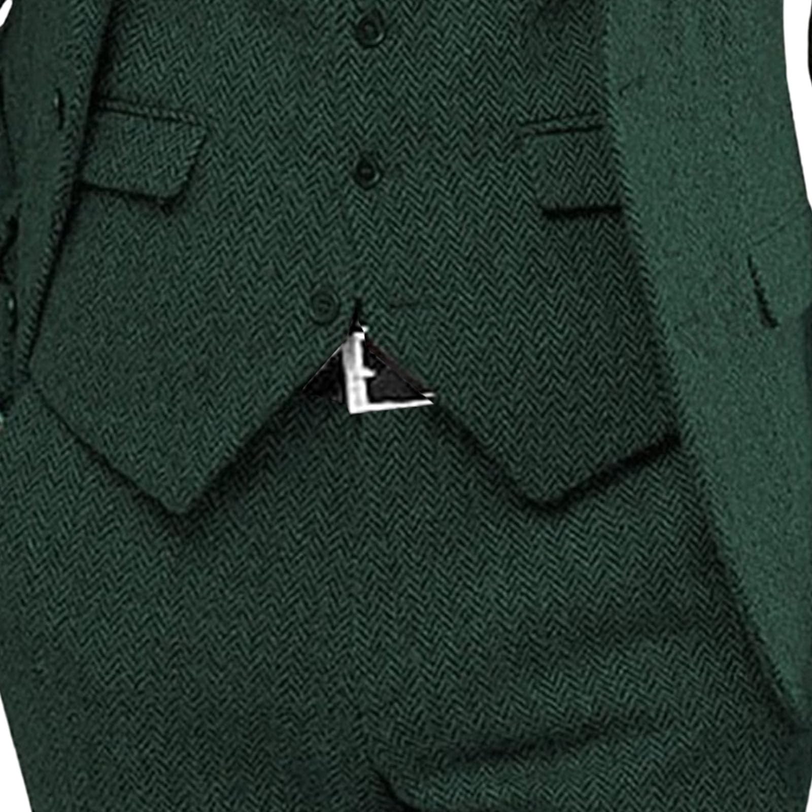 Costume élégant en Tweed à Chevrons pour Homme, idéal pour Un dîner, Un Mariage ou Bal de Promo. Ensemble 3 pièces avec Revers Pointus.