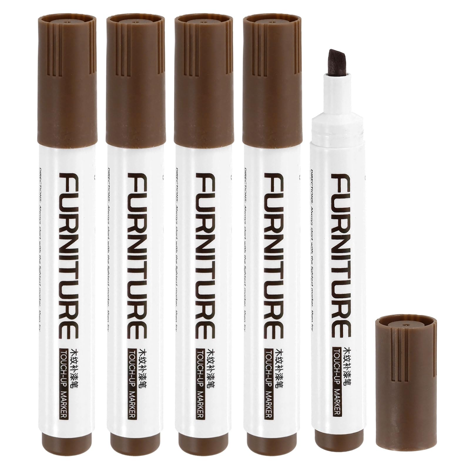 uxcell Furniture Markers Touch Up, 5pcs Furniture Repair Kit Wood Filler Sticks Wood Markers for Scratches Wooden Floor Table Cabinet Laminate Frames,