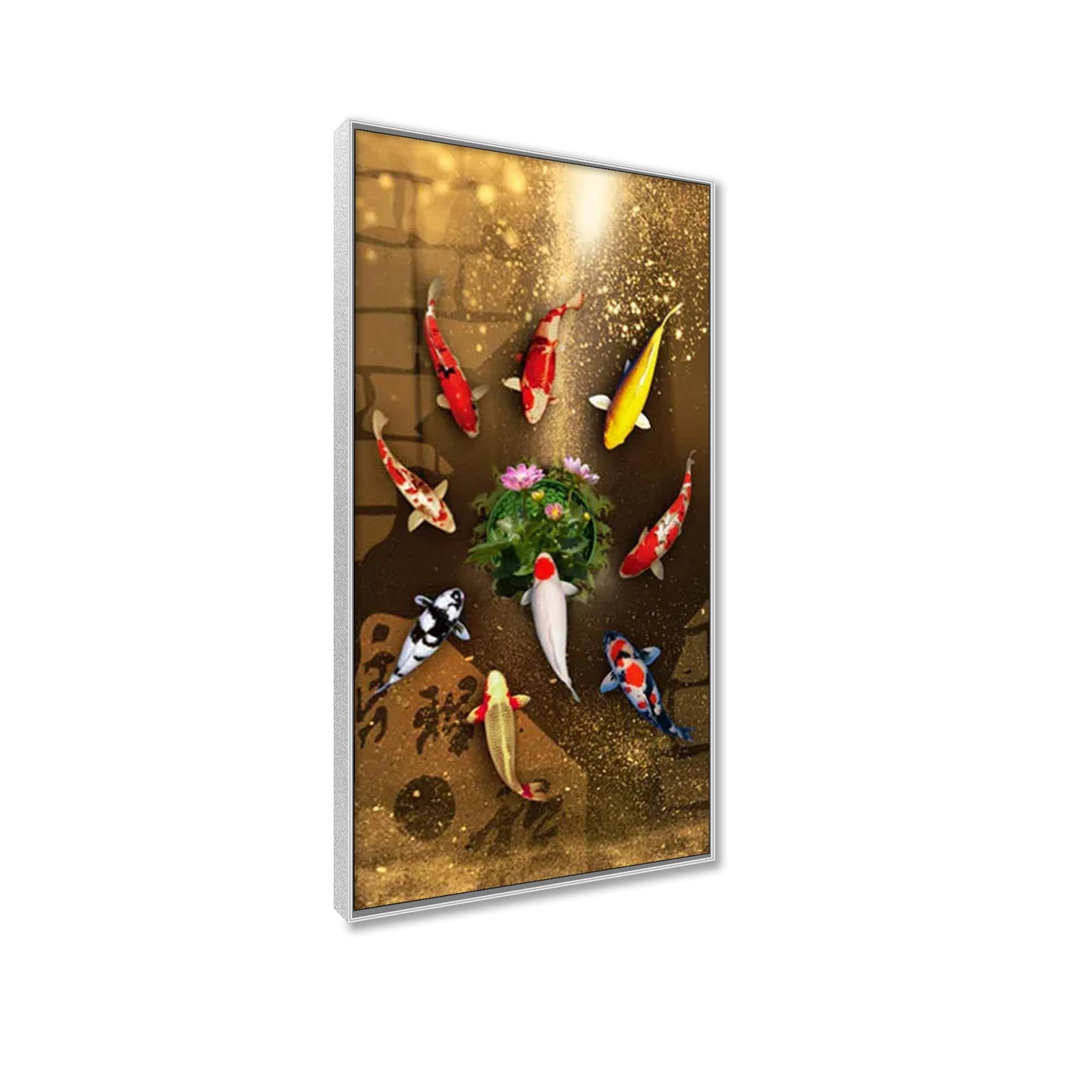 Amazon.co.jp: シルバーフレーム風景画 壁アート大型伝統中国の