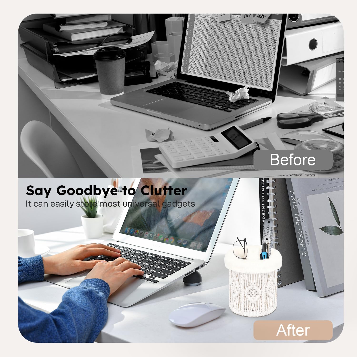 2 in 1 Glasses Holder, Anti-scratch Plush Lined Eyeglass Holder Stand for Nightstand Desk Eye-glass Storage Organizer - Image 4