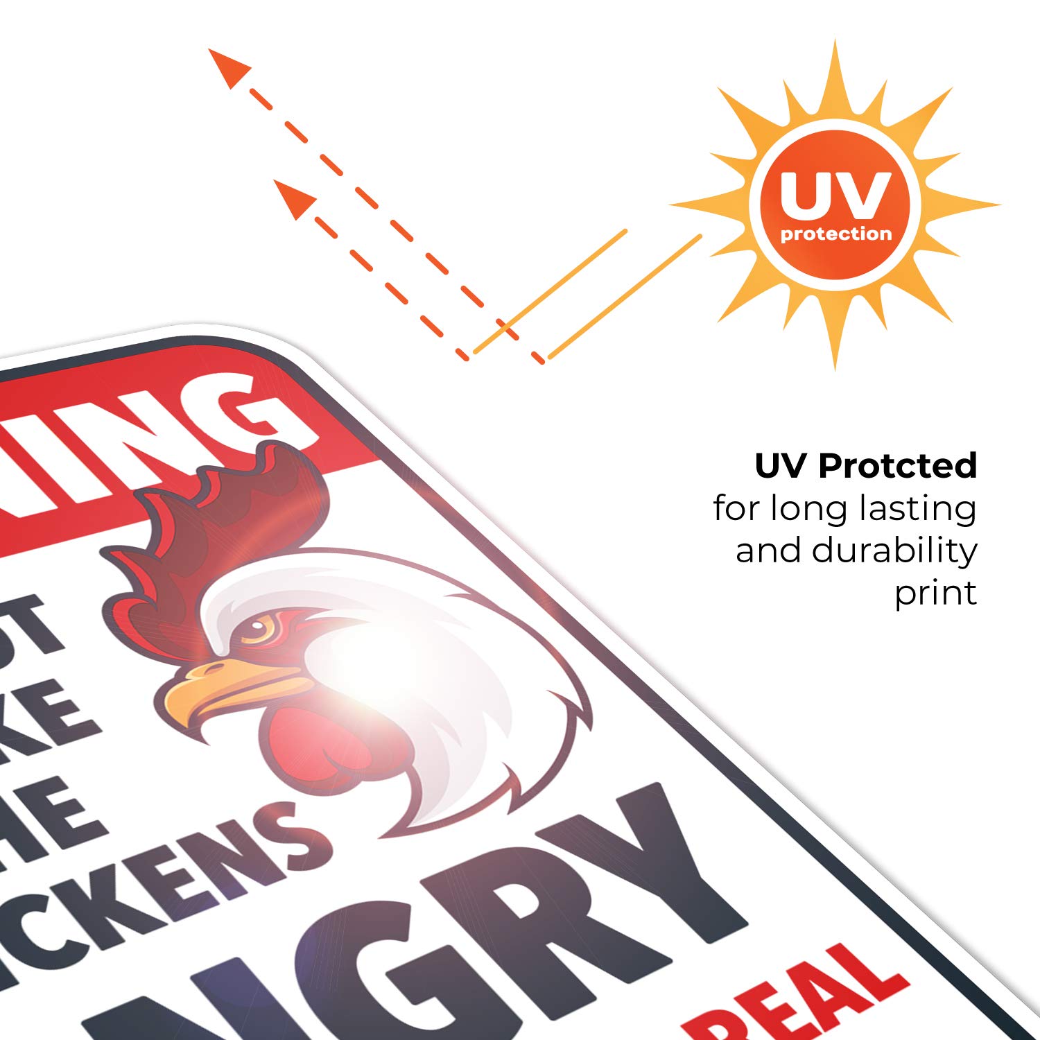 Chicken Sign, Do Not Make The Chickens Angry, Funny Chicken Coop Decor, 12x18 Inches, 55 mil Thick HDPS (high Density polystyrene), Made in USA