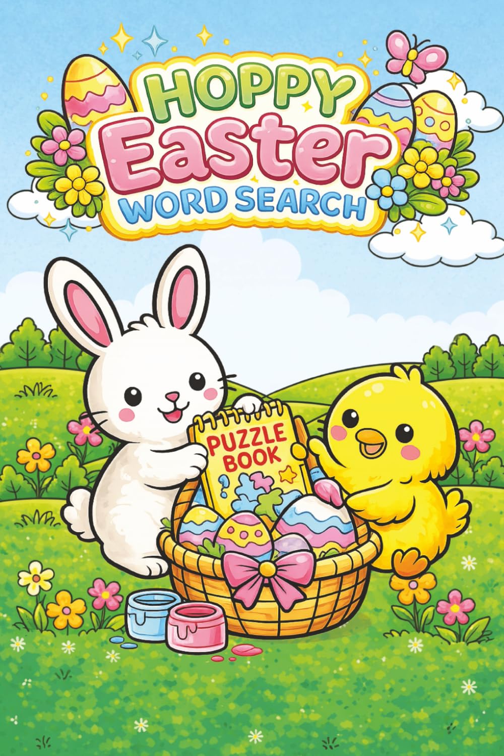 Hoppy Easter Word Search: Puzzles for Kids with Easy-to-Read Print about Easter, Treats, Animals and More: 50+ Puzzles, 6x9 inches: Gifts for Holidays, Vacations, and Free Time