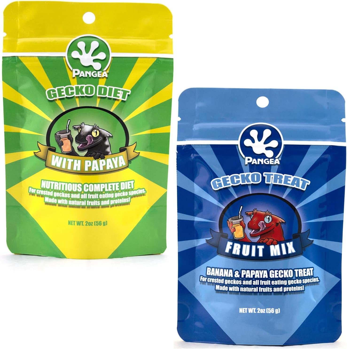Pangea Gecko Diet Papaya & Treat Bundle - 2oz Papaya Diet and Gecko Treat