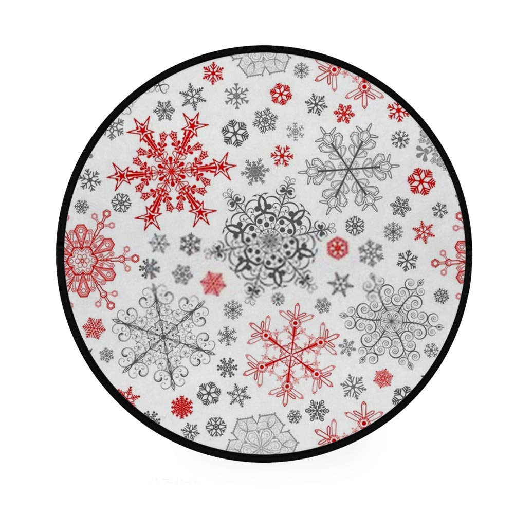 Paillasson rond de Noël anti-dérapant et absorbant pour l'entrée et la cuisine