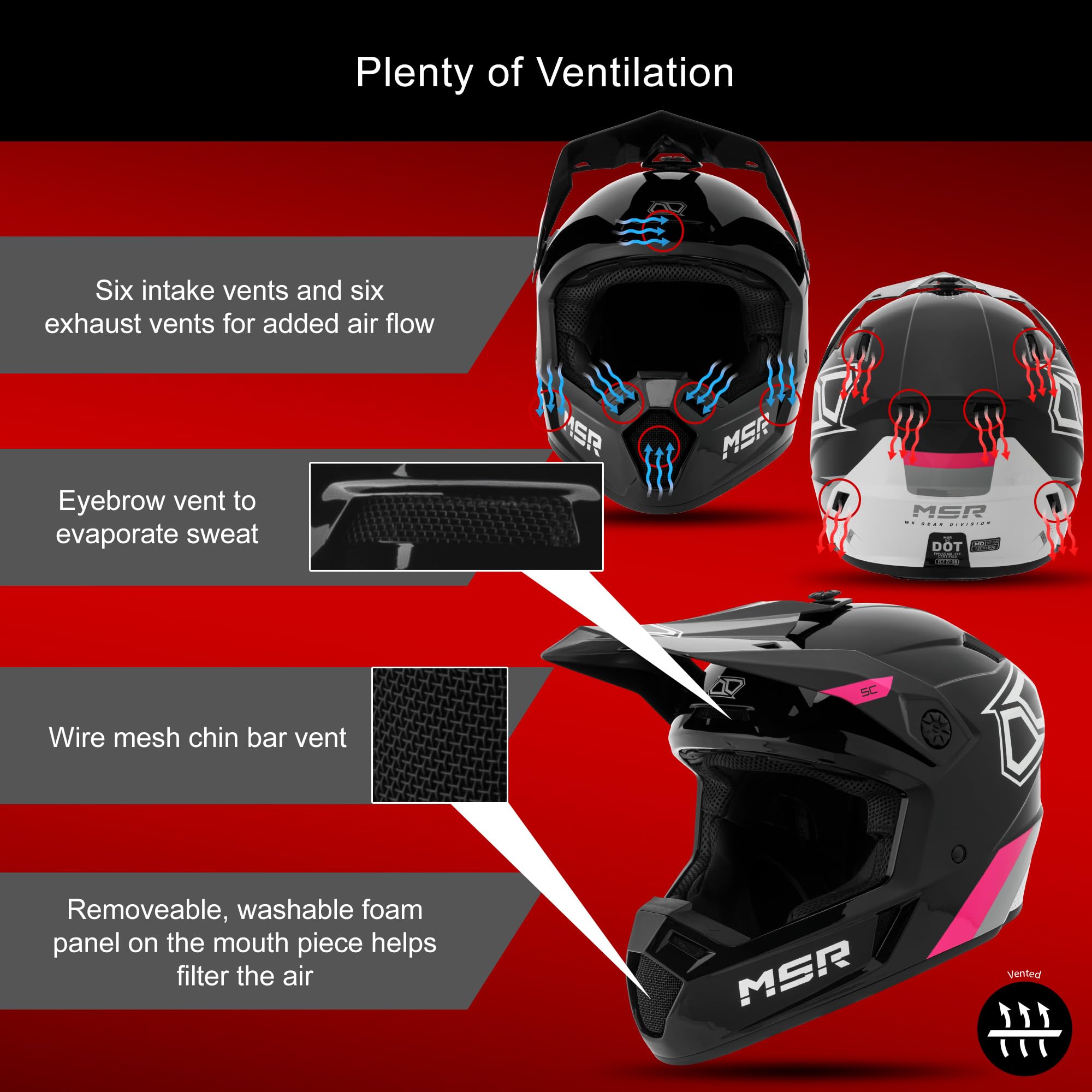 Amazon.com: MSR SC Proto Helmet, Lightweight Motocross & Dirt Bike