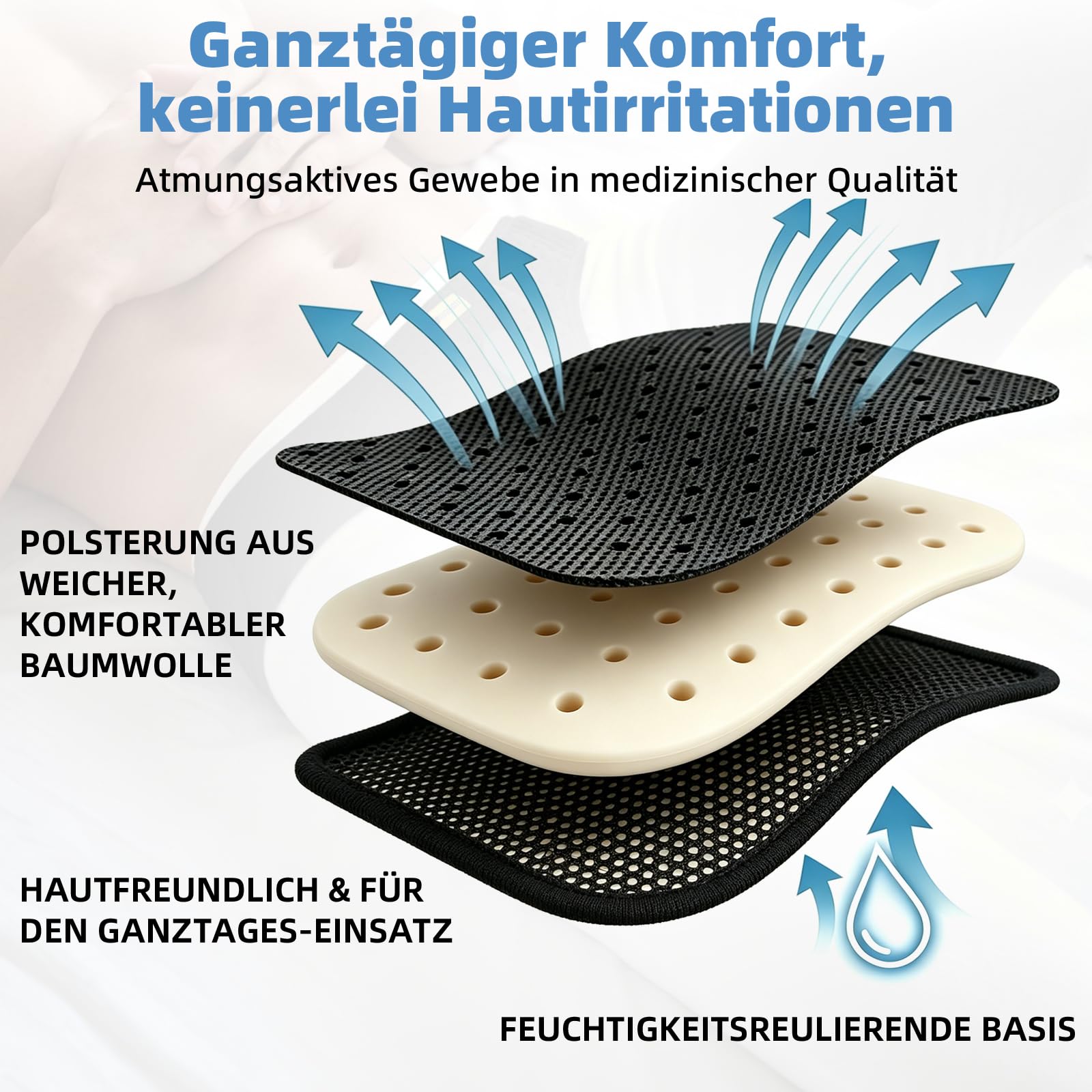 Tenbon Leistenhernie Gürtel für Männer & Frauen - Verstellbarer Kompressionsgurt mit Atmungsaktivem Mesh | Support bei Leistenbruchschmerzen (Größe M, 73-89cm Hüftumfang)