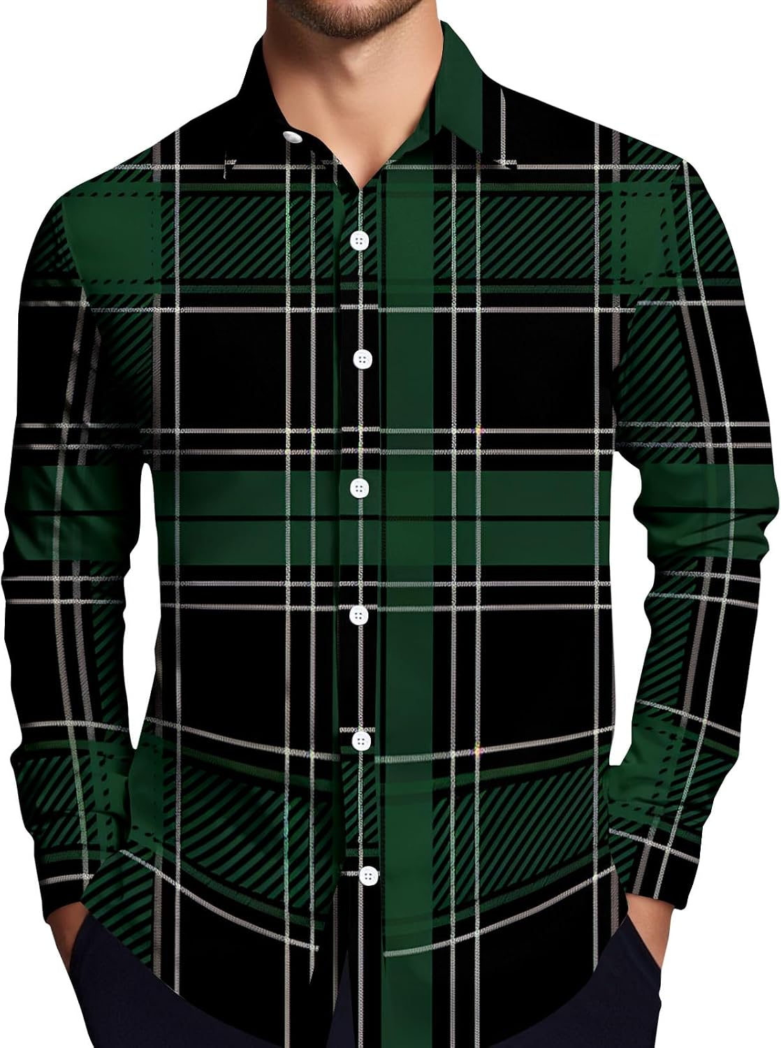 Men's Dress Shirts, Long Sleeve Casual Button Down Shirt Business Casual Shirts, M-3XL