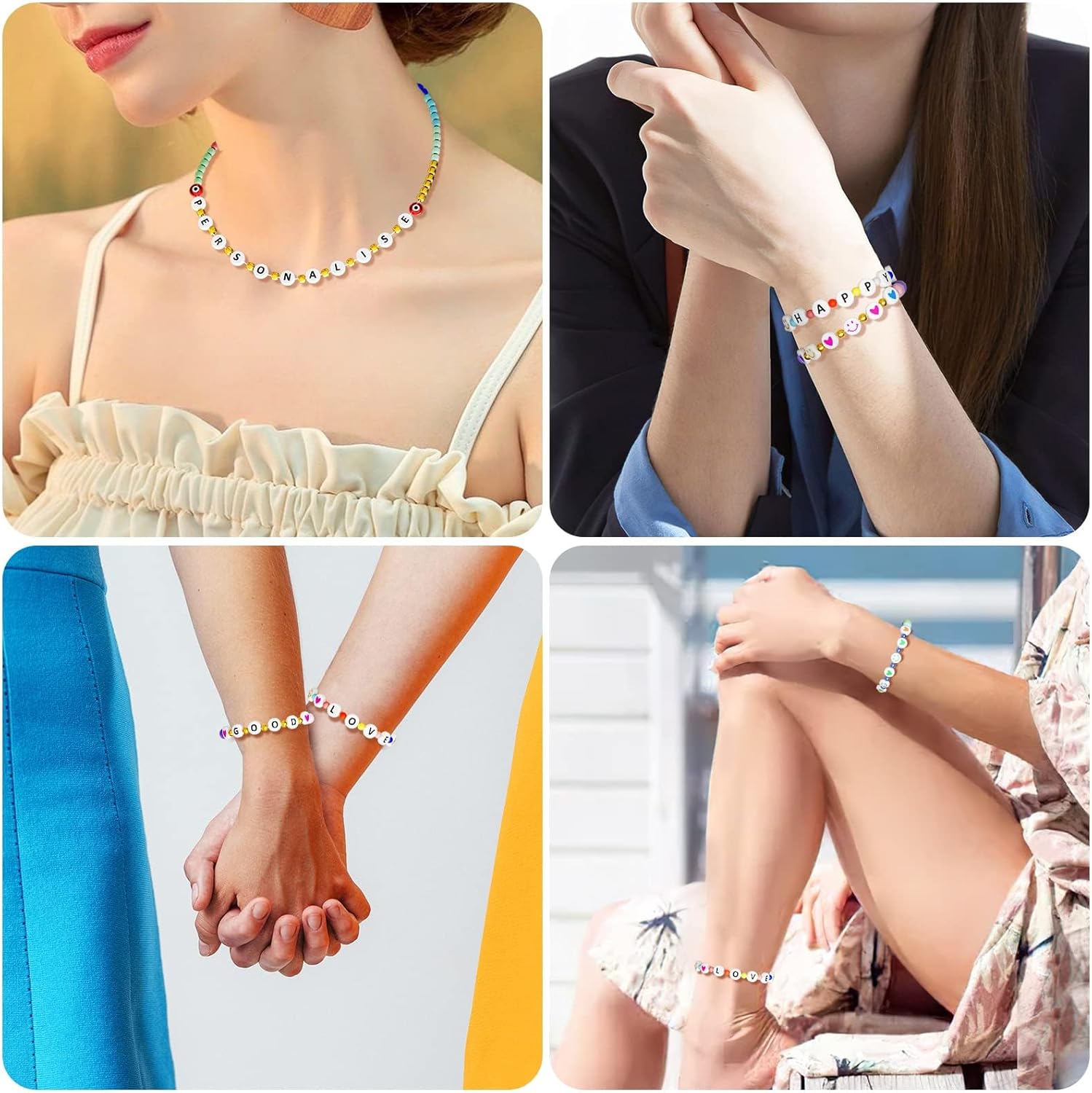 ARTDOT 800 Pieces Letter E Beads for Friendship Bracelets Making Kit, DIY Jewelry Making Supplies Alphabet Beads Crafts Art - Image 7