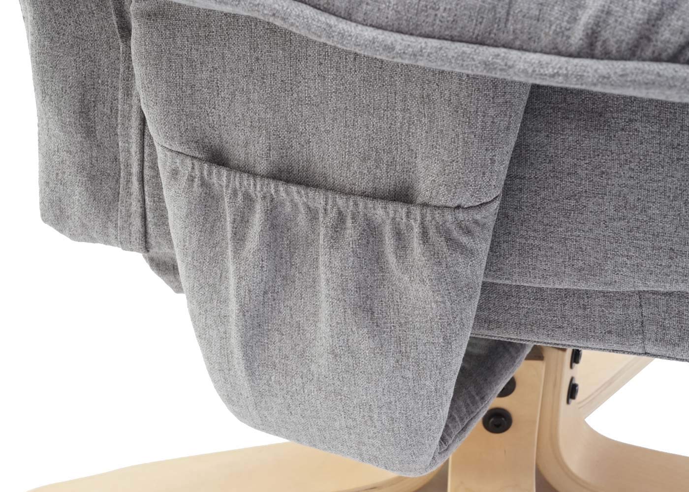Mendler Sillón de relax M56 con taburete, tela/textil, certificado FSC®, color gris claro