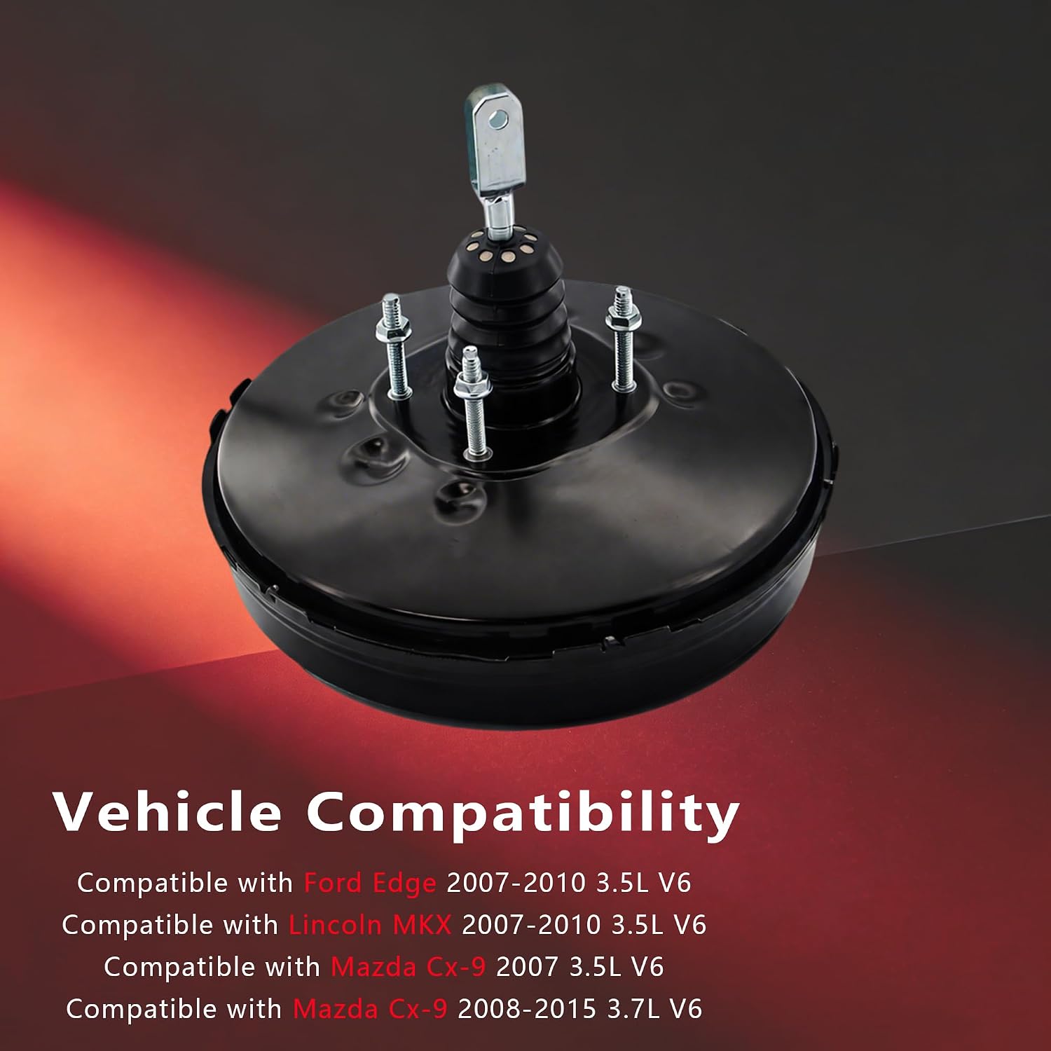 54-74232 Vacuum Power Brake Booster, Compatible with Ford Edge Lincoln Mkx 2007-2010 Mazda Cx-9 2007-2015 3.5L 3.7L V6, TDY1-43-80ZA TD1143800Z 7T4Z2005A 8T4Z2005A AT4Z2005A, BXFBA-784