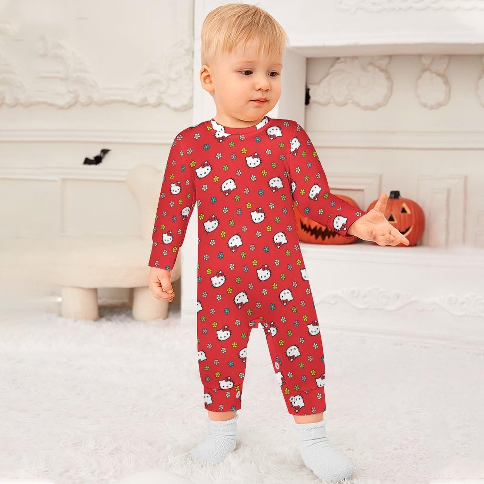 Amazon.co.jp: ロンパース ベビー服 ハローキティ 赤 長袖カバーオール 