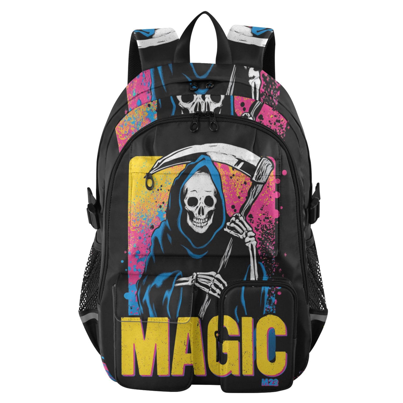Plecak na laptopa z lat 80. Ponury Żniwiarz dla kobiet z lat 80. Ponury Żniwiarz College School Bookbag 44.5 cm plecaki studenckie bagaż plecak