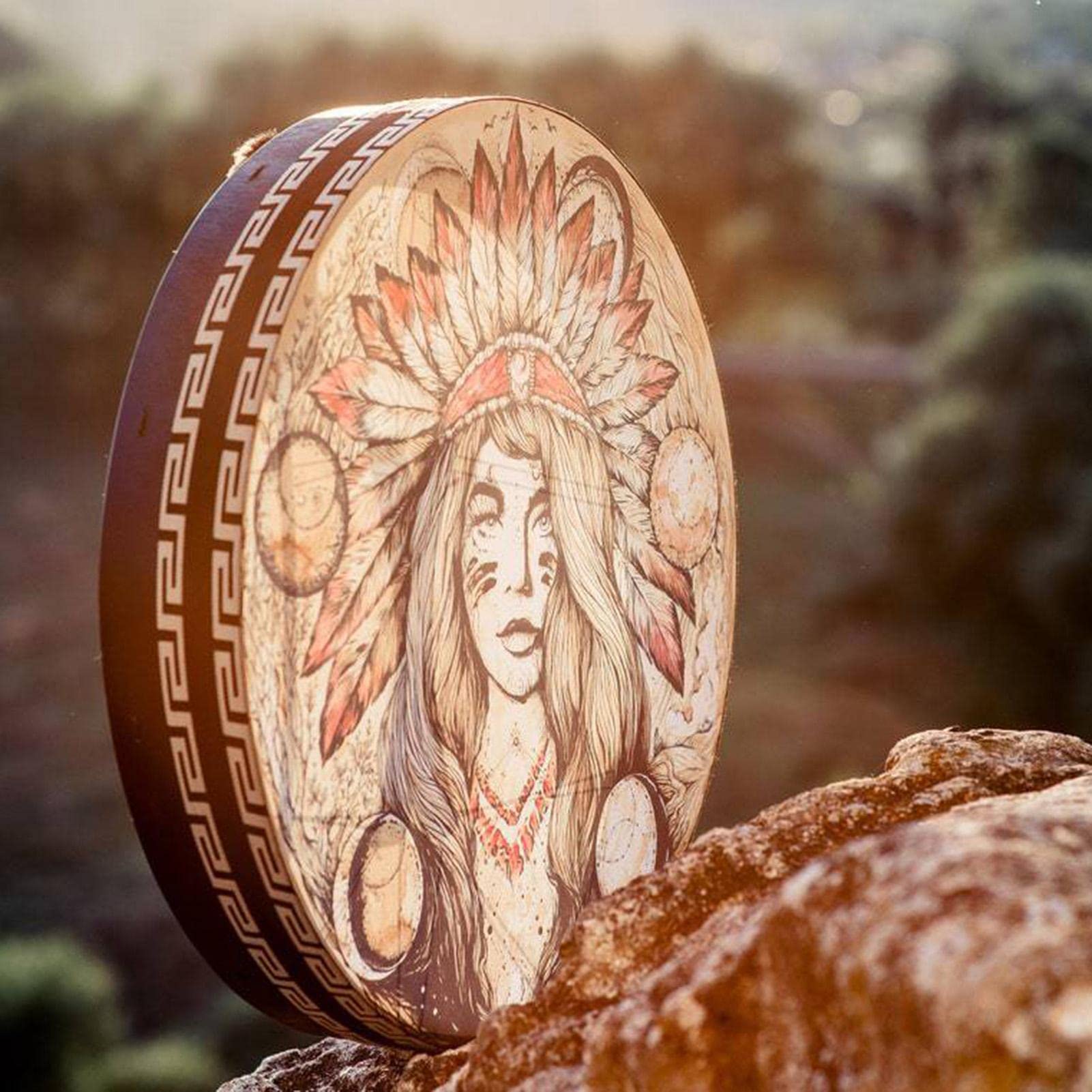 Yeeda Tambour chaman - Musique Tambour chaman spirituel | Tambour sibérien, décor spirituel, cadeaux pour les amateurs de musique de méditation de yoga