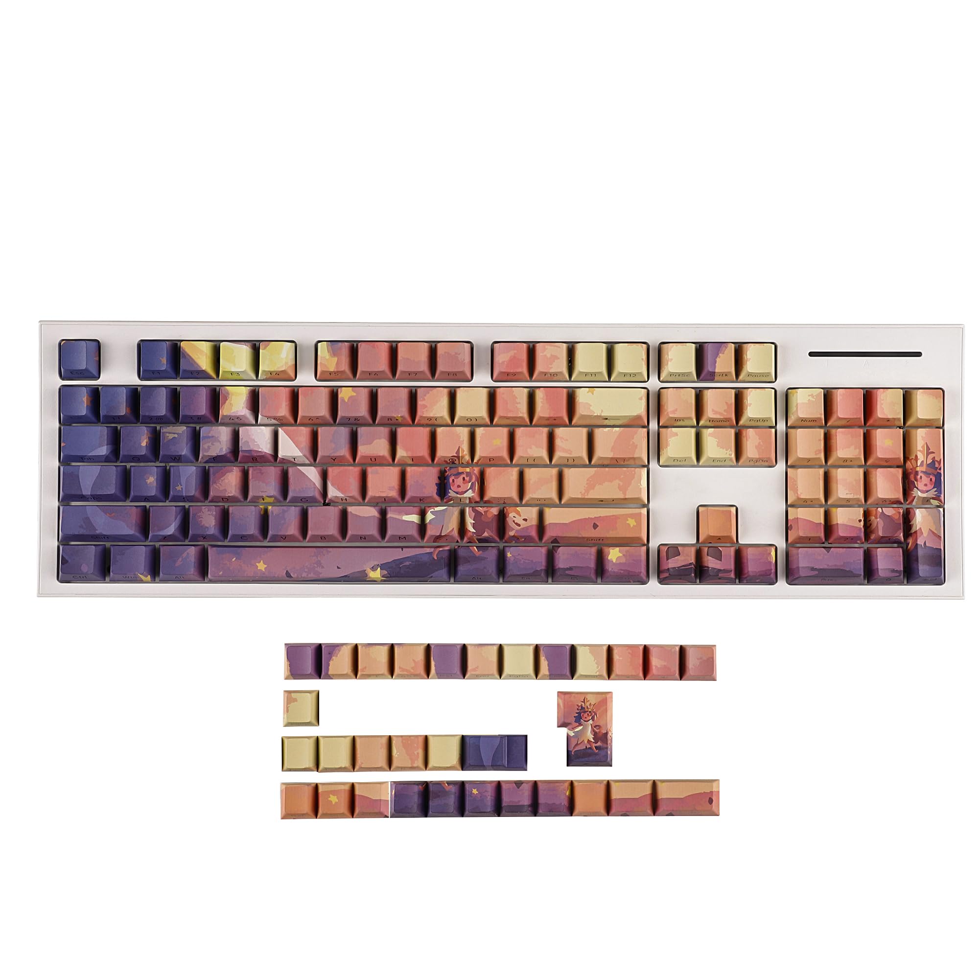 PBT Double Shot 104-key Side-lit Shine Through Tra... – Grandado