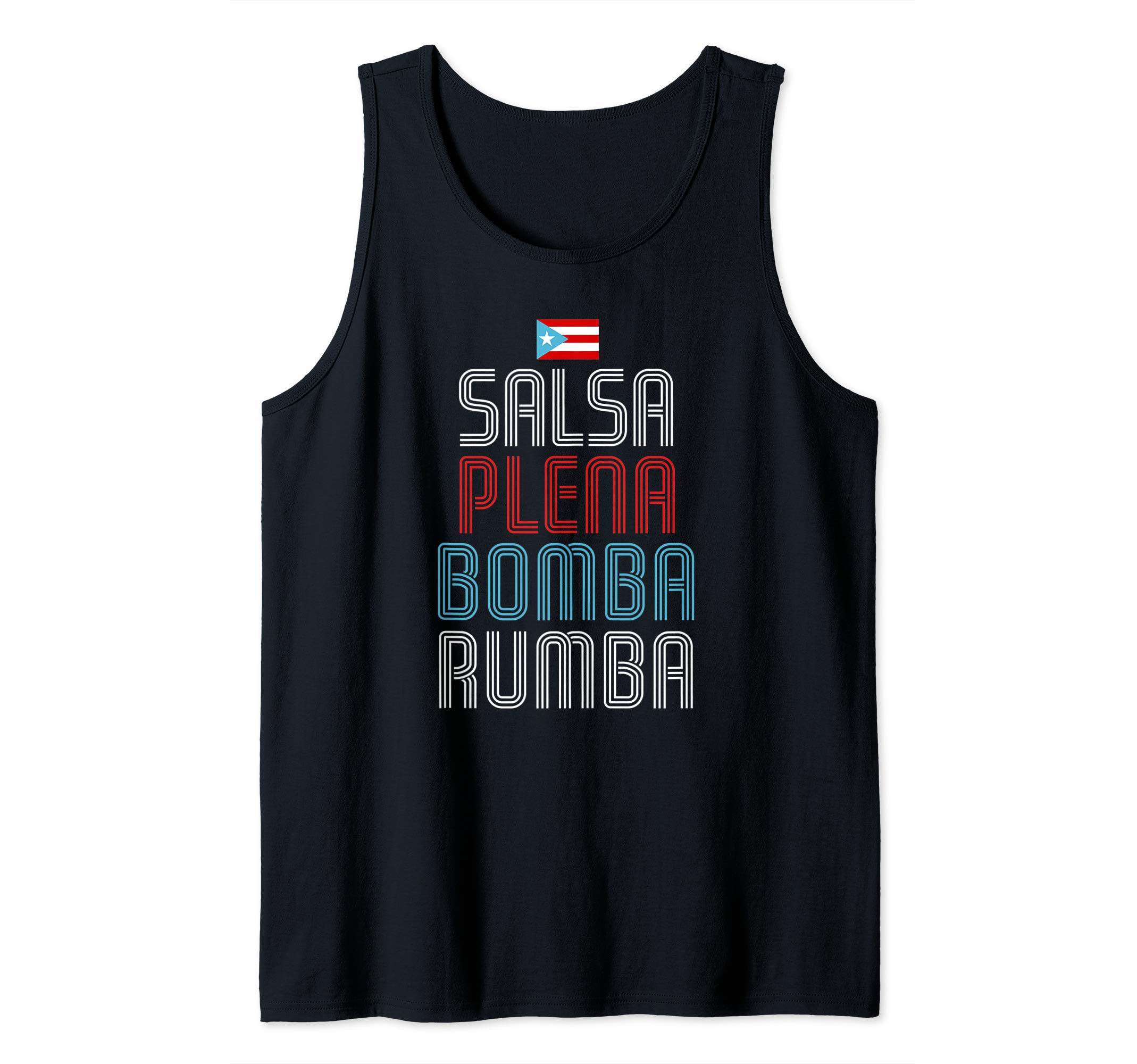 Playa SerenaPuerto Rico Flag Music Tee Salsa Plena Bomba Rumba Tank Top