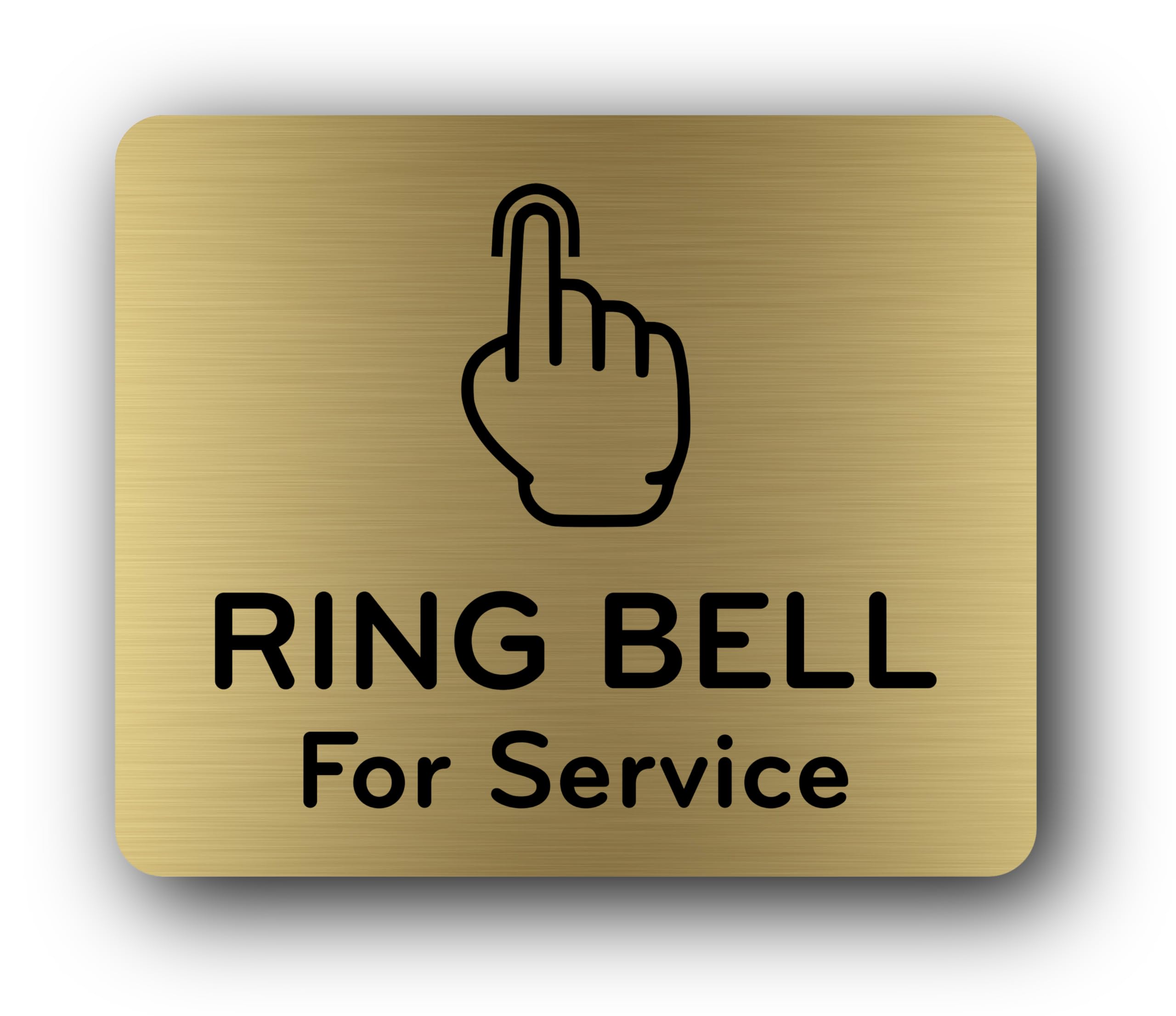 Ring Bell for Service Sign – Brushed Gold Aluminum Composite, 5.5" × 3.5", Self-Adhesive, Indoor/Outdoor – Front Desk Reception Counter Notice by North by North East