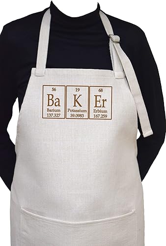 Neurons Not Included Baker Apron Spelled Using Periodic Table of Elements Symbols - Adjustable Neck Apron With Large Front Pocket
