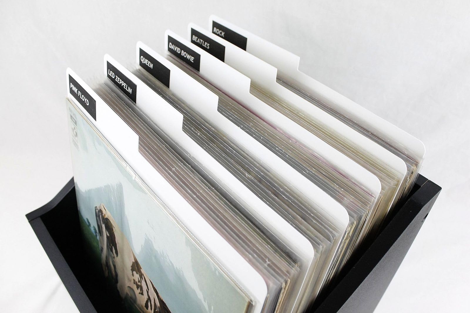 separatore divisore classificatore in PVC BIANCO con LINGUELLA per dischi in vinile formato LP 33 giri 12" Maxi Single (30)