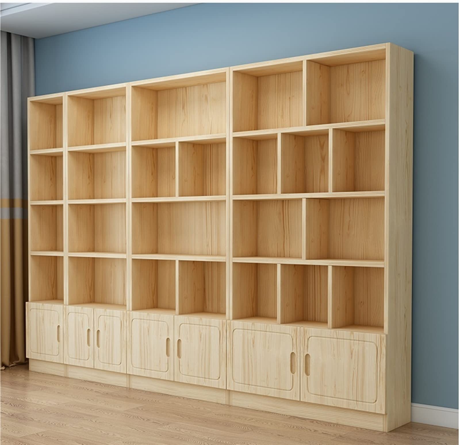Étagère de bibliothèque Simple en Bois Massif, étagère en Bois de pin, Armoire d'étudiant pour Enfants de Salon à Domicile (180x120x24cm (AC))