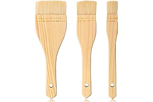 3 Pack Flat Hake Paint Brushes