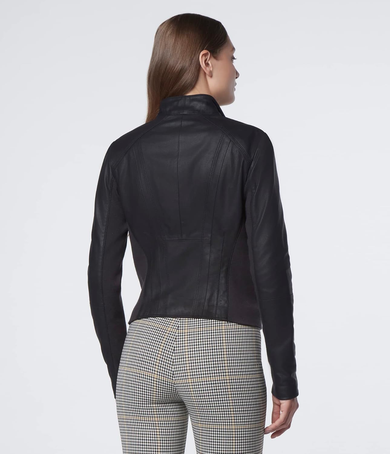 Andrew Marc Women's Asymmetrical Felix Leather Moto Jacket - Image 6