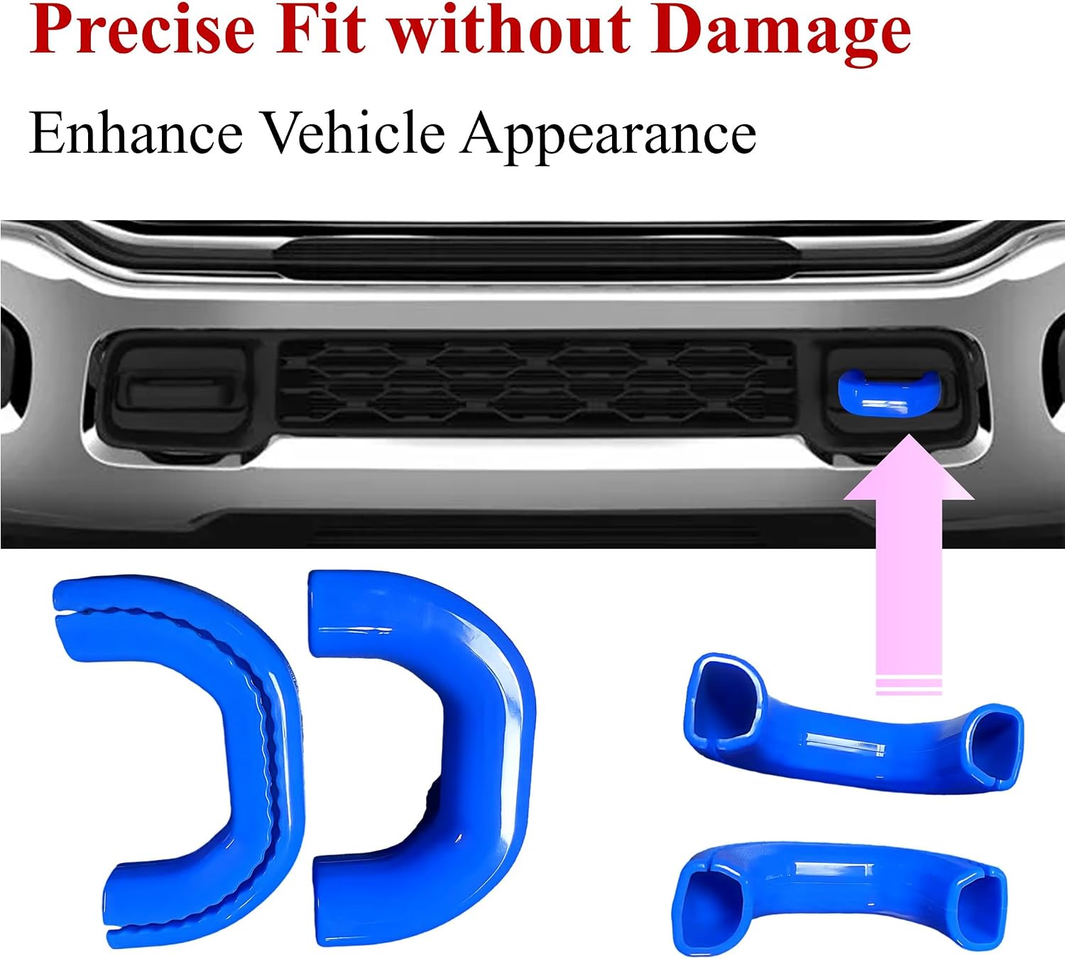 Front Tow Hooks Covers for RAM 2500/3500 2019-2026, Hitch Cover Customized Car Tow Hooks Compatible with RAM 2500/3500 Accessories 2019-2026 (Blue)