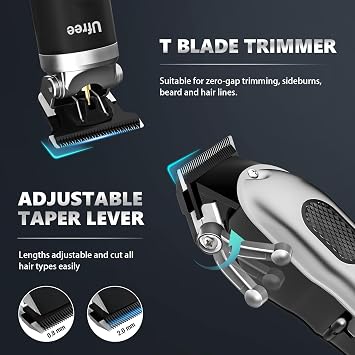 Ufree Professional Hair Cutting Kit, Cordless Barber Grooming Set with Precision Detailer, Rechargeable Electric Shaver, Home & Travel Use, Gift for Him