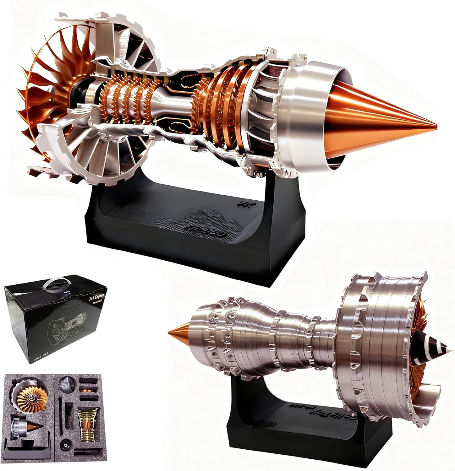 Turbofan Engine Model,Jet Engine Model,3D Printed Mechanical Science Aeroplane Engine Building Kit for Adults & Teen 14+,Educational Science Stem Gift for Collection Art Hobbyists(23cm/9.3 Inch)