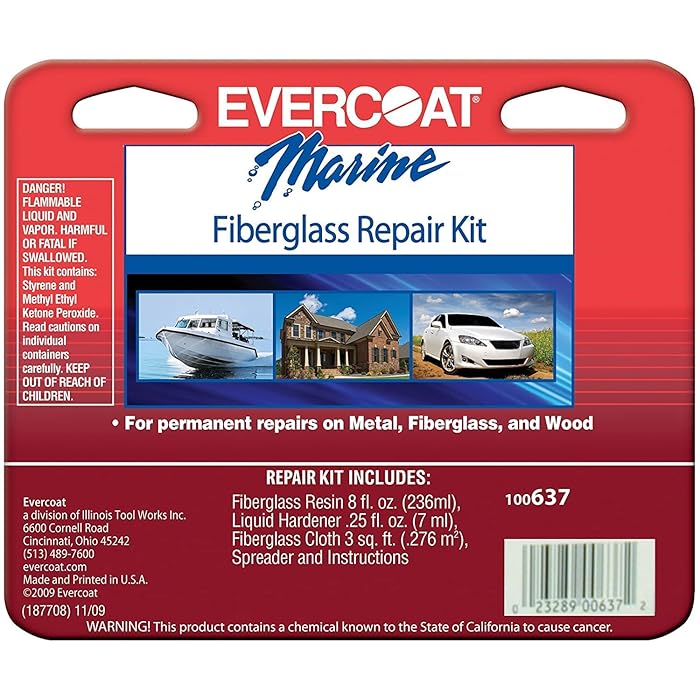 Buy Evercoat Marine Fiberglass Repair Kit for Fiberglass, Metal & Wood 10 Fl Oz Online at