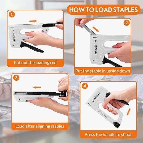 Miniatura 40 de Juego de 27 pistolas de grapas rosadas, uso doméstico, 3 en 1 con 900 grapas, pistola grapadora para madera resistente, tela, manualidades