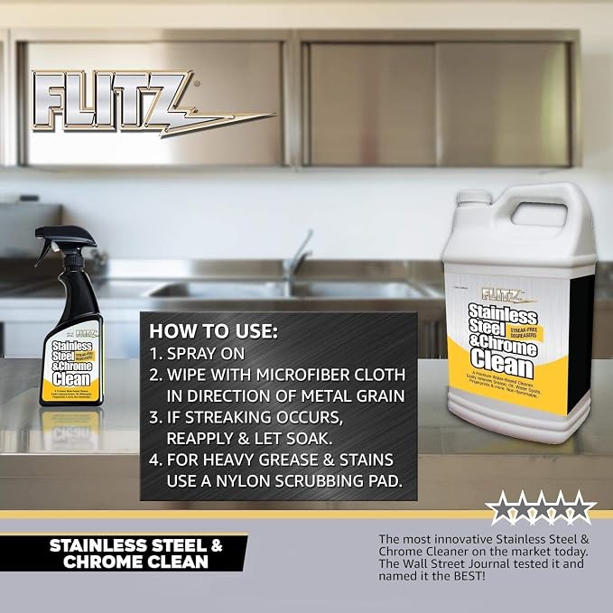 Limpiador de Acero Inoxidable y Cromo Flitz 16oz miniatura 7