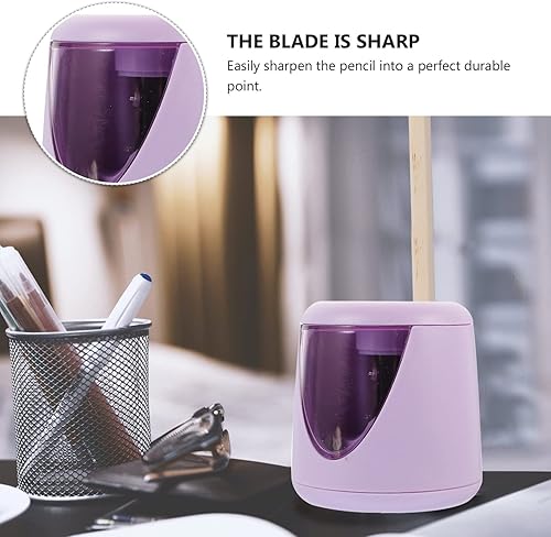 Miniatura 8 de Cortador de lápices eléctrico, sacapuntas eléctrico, sacapuntas automático, funciona con pilas, cortador de lápices de manos, sacapuntas con bandeja