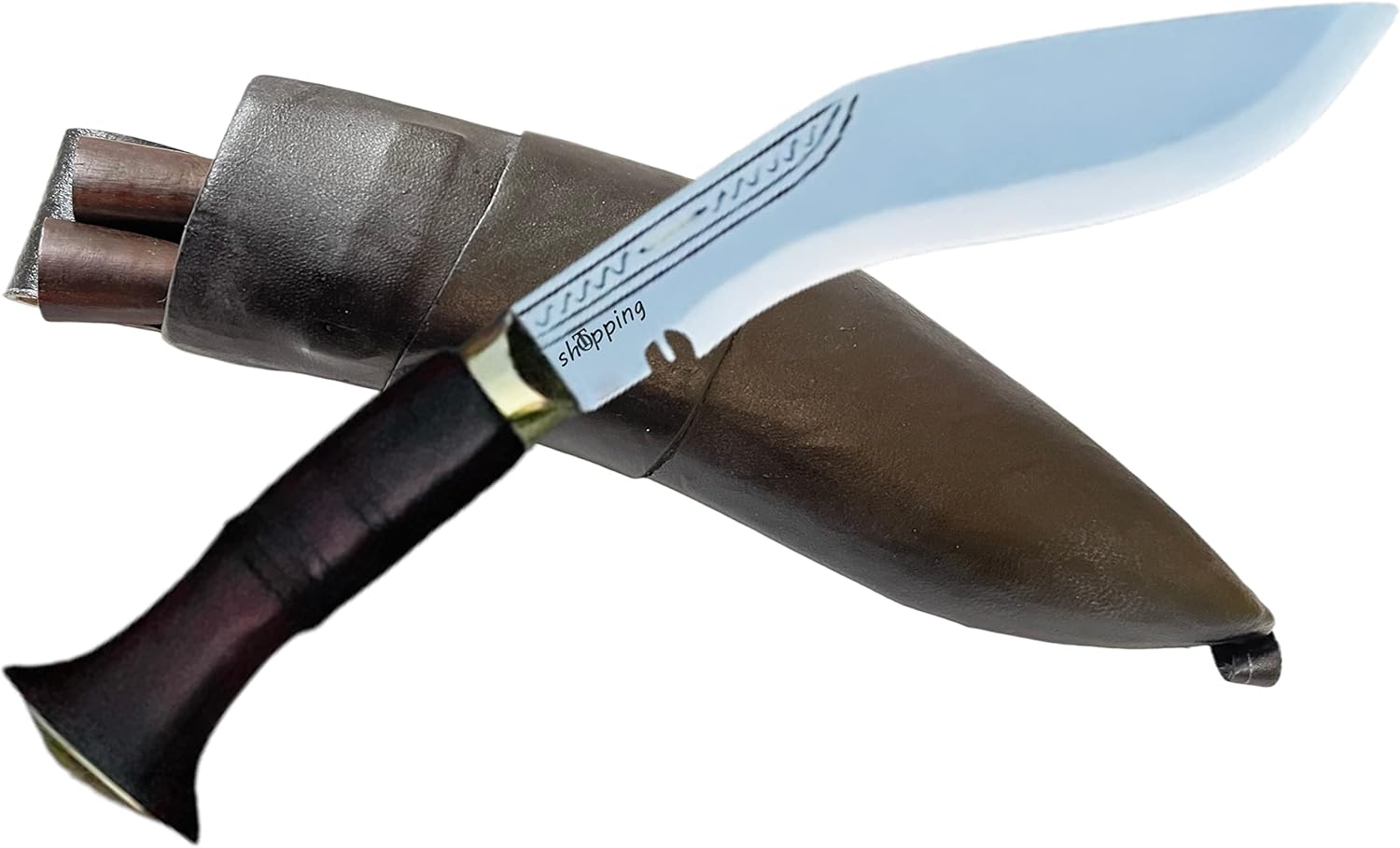 QT Shopping Gurkha Kukri Knife Super Mini Jungle 6 IN Fixed Blade Overall 11 IN Khukuri With Leather Sheath & 2 Small Knives - Hand-Hammered In Nepal