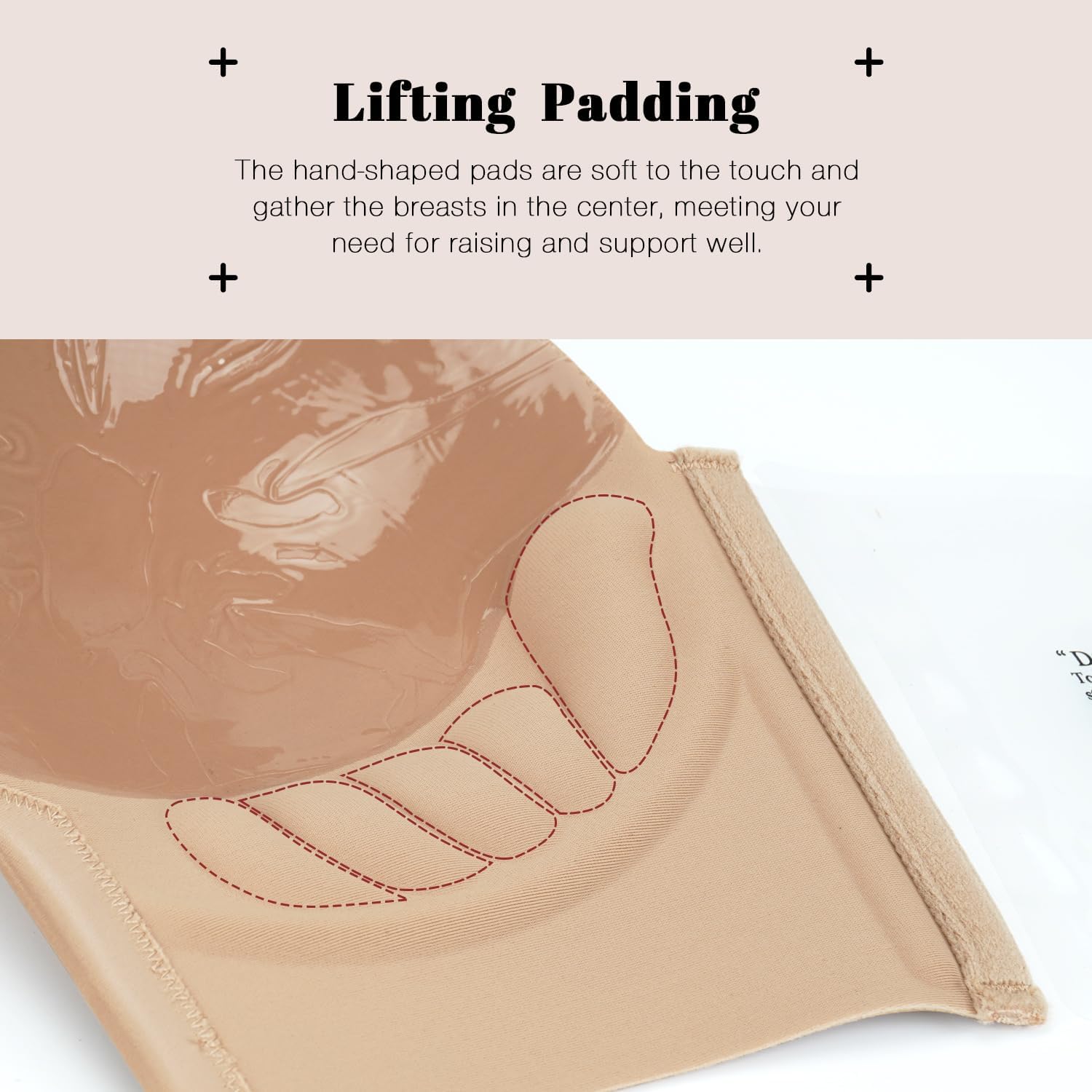 Wekofi Women Sticky Bra Push Up Backless Strapless Deep Plunge Invisible Padded Self Adhesive Bra