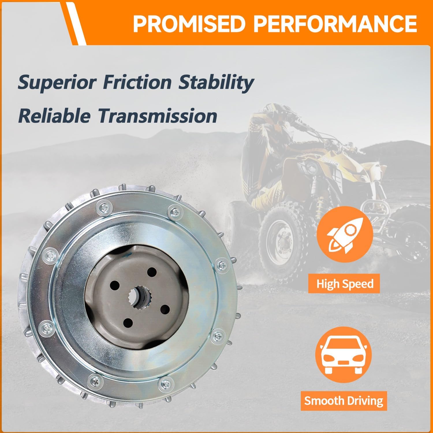 Primary Sheave Clutch Kits Assembly for Hisun ATV UTV 500 700, includes Drum Housing Wet Clutch Pad Shoe, aslo fit Bennche Bighorn, Massimo MSU500 MSU700, Menards YardSport, Axis, Qlink