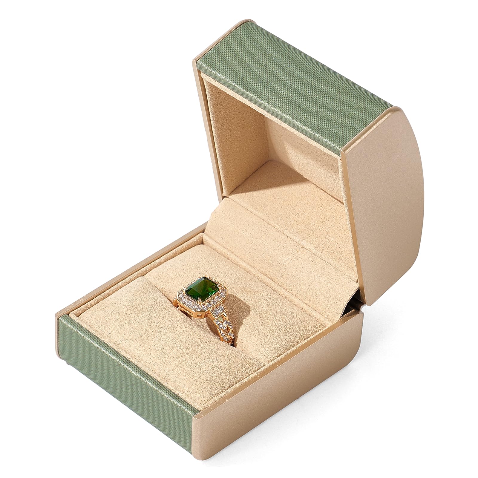 Boîte à Bijoux En Cuir PU Vert - Idéale Pour Cadeau, Proposition, Vitrine