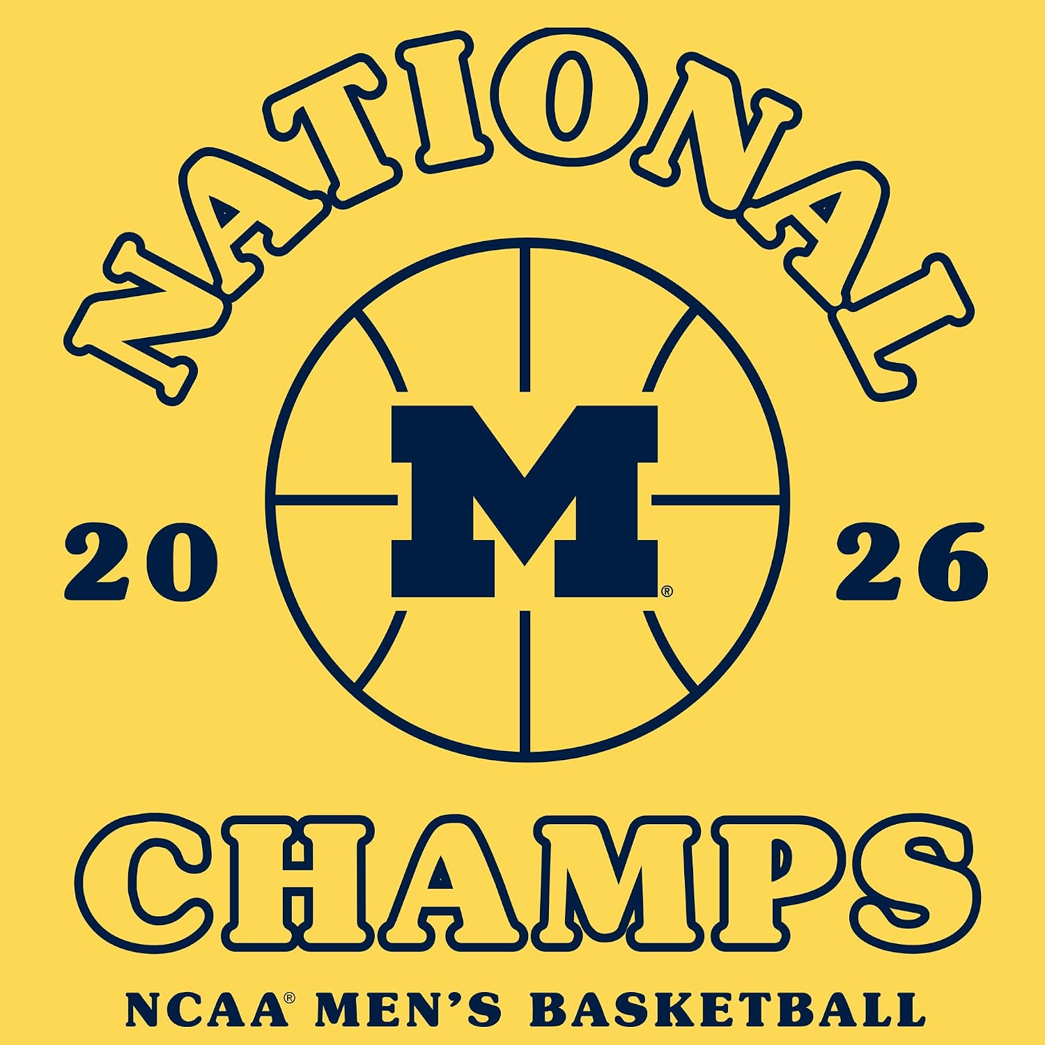 UGP Campus Apparel Michigan Wolverines 2026 Basketball National Champions Retro Shootout Sports Team T-Shirt