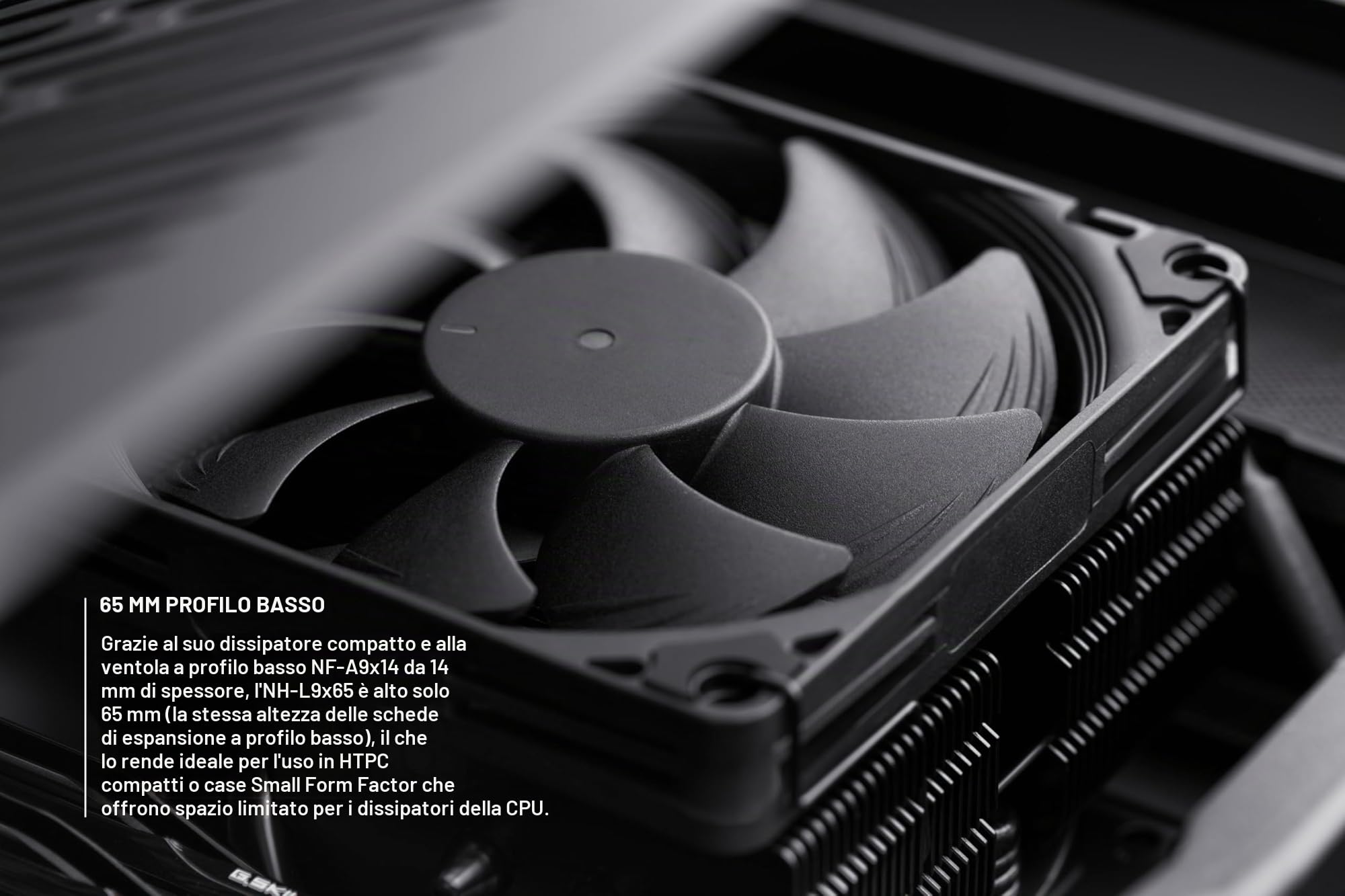 Noctua NH-L9x65 chromax.black, Dissipatore a Basso Profilo per CPU (65 mm, Nero)
