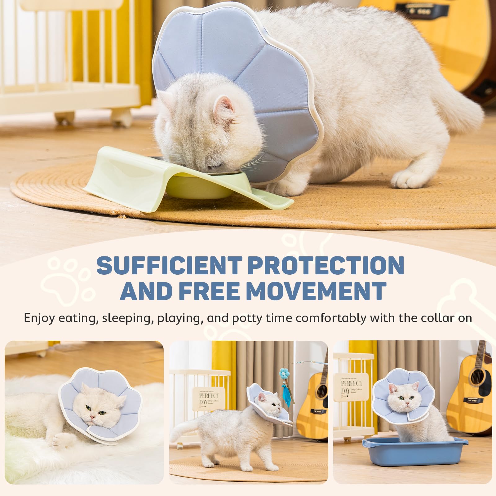 Avont エリザベスカラー 犬用 猫用 ソフト 軽量 手術後 傷口保護 舐め防止 引っ搔き防止 （グレー）