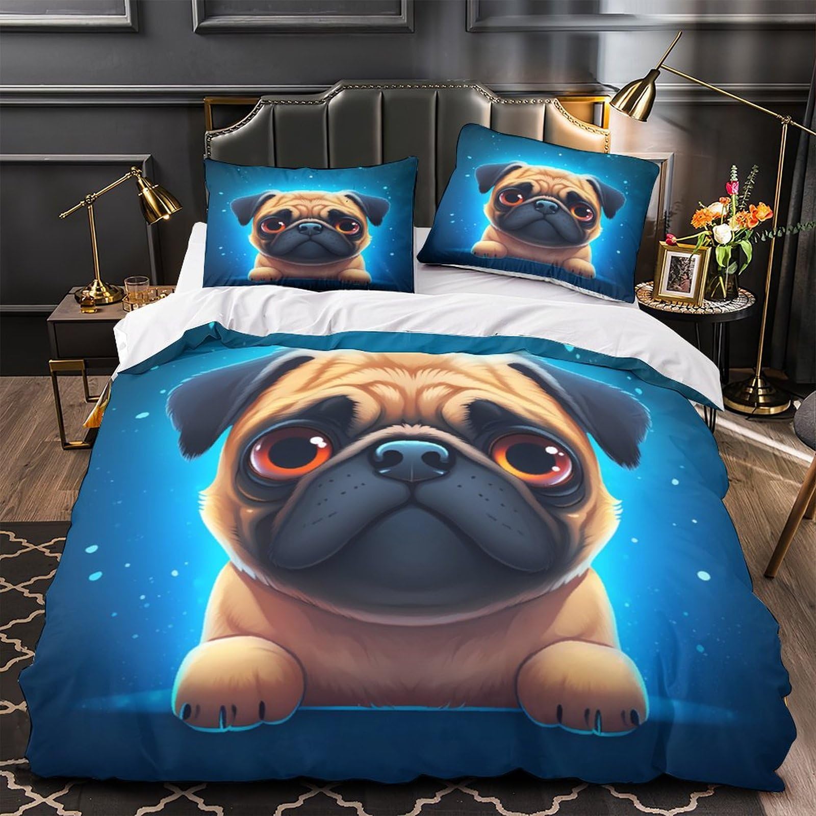 Housse de couette Poméranien 3D : offrez un nid de tendresse ultra doux pour fille