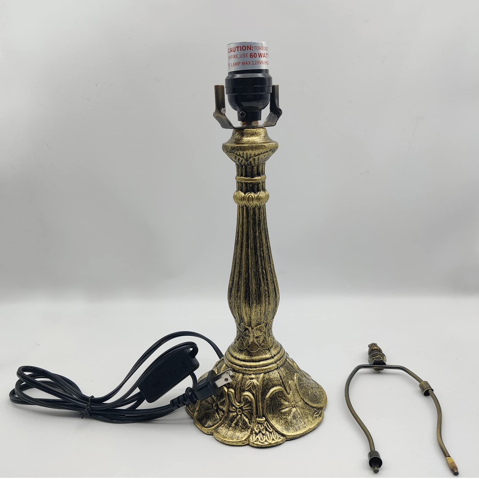 BOTOWI Tiffany-Stil Tischlampe Basis Ersatz nur Lampenfuß aus Aluminiumlegierung ohne Schirm 18" Höhe Lampenfuß-Ersatz Passend für 12 Zoll Tiffany Style Stained Glass Lampenschirme