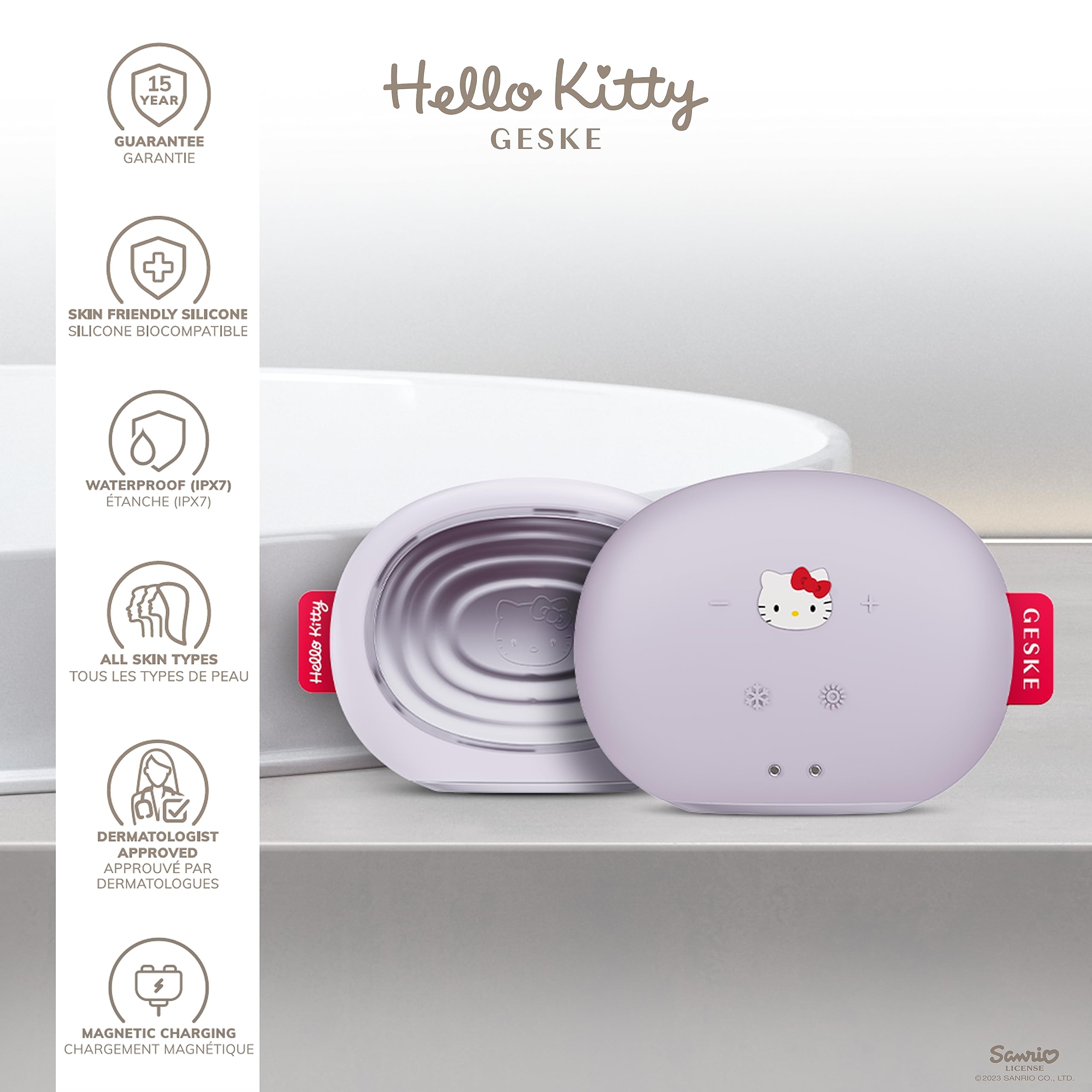 GESKE x Hello Kitty | SmartAppGuided™ Sonic Warm & Cool Mask | 8 in 1 + GESKE x Hello Kitty Youth-boosting Mask | Set mit passender Kosmetik-Zugabe | Beauty-Bundle