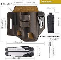 Vista 5 de Gentlestache - Funda de cuero para Leatherman, funda multiherramienta, EDC, organizador de bolsillo con llavero para cinturón y funda para linterna