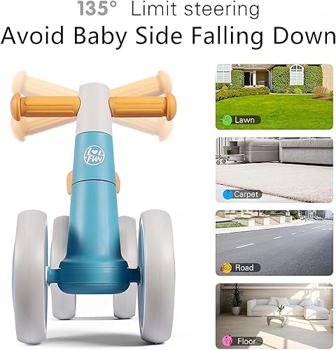 Miniatura 5 de LOL-FUN Baby Balance Bike 4 Ruedas Blanco