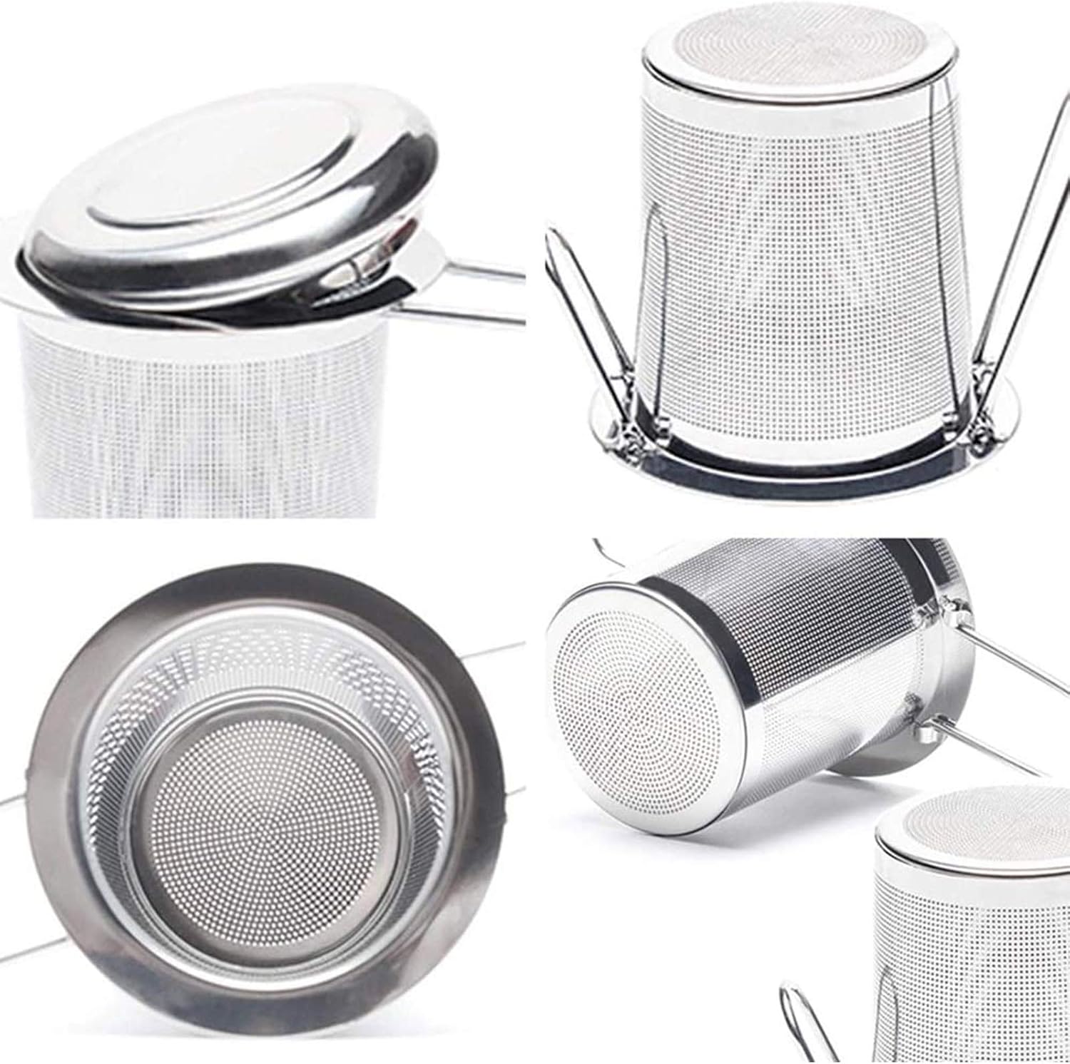 TuoTu Tea Infuser, 304 Stainless Steel Tea Strainer with Lid and Foldable Handle - Image 4