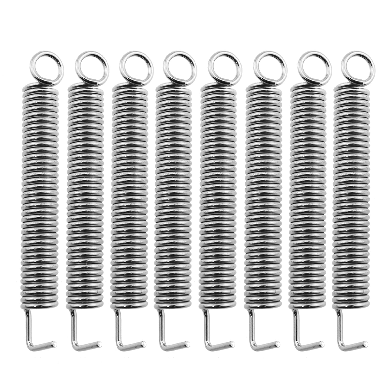 Caishun 8PCS 70mm Silver Steel Noiseless Tremolo Spring Electric Guitar Vibrato System Hook Spring Single Rocker Bridge Suspension Spring String Puller Plate Rocker Spring
